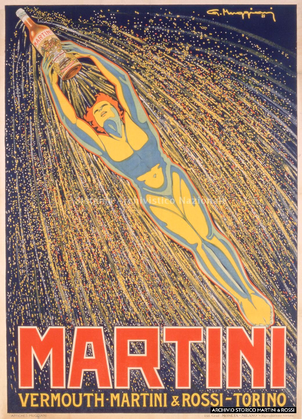   Manifesto pubblicitario del liquore vermouth per la Martini & Rossi, 1921 (Martini & Rossi spa, fondo Martini & Rossi spa).
